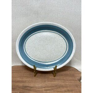 Shenango China Restaurant Ware Blue Green Oval 9 Inch Plate Stoneware